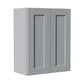 Gray Shaker Solid Wood Wall Cabinet with Soft-Close Doors