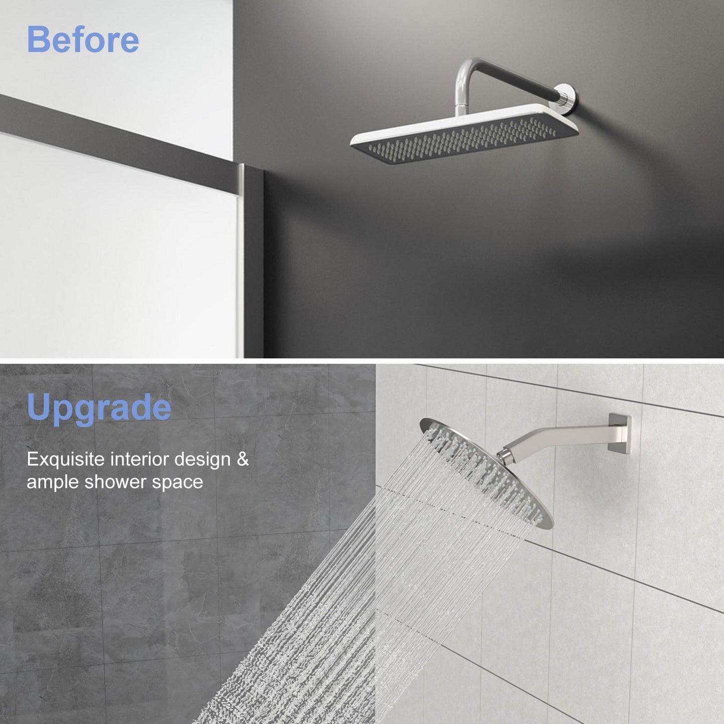 Brushed Nickel Shower Arm with Flange