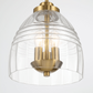 Ember Three Candle Lights Chain Pendant With Clear Glass - Satin
