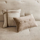 7 Piece Faux Suede Comforter Set Tan Queen