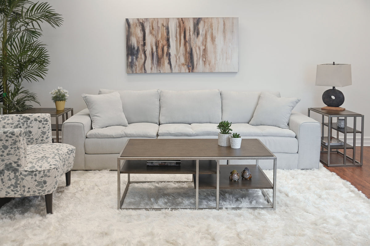Padena 3-Piece Coffee Table Set with Metal Frame and Wood Top - Brown