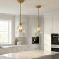 Ember Three Candle Lights Chain Pendant With Clear Glass - Satin