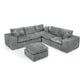107'' Modern Boucle L-shaped Sectional Sofa with Moveable Ottoman