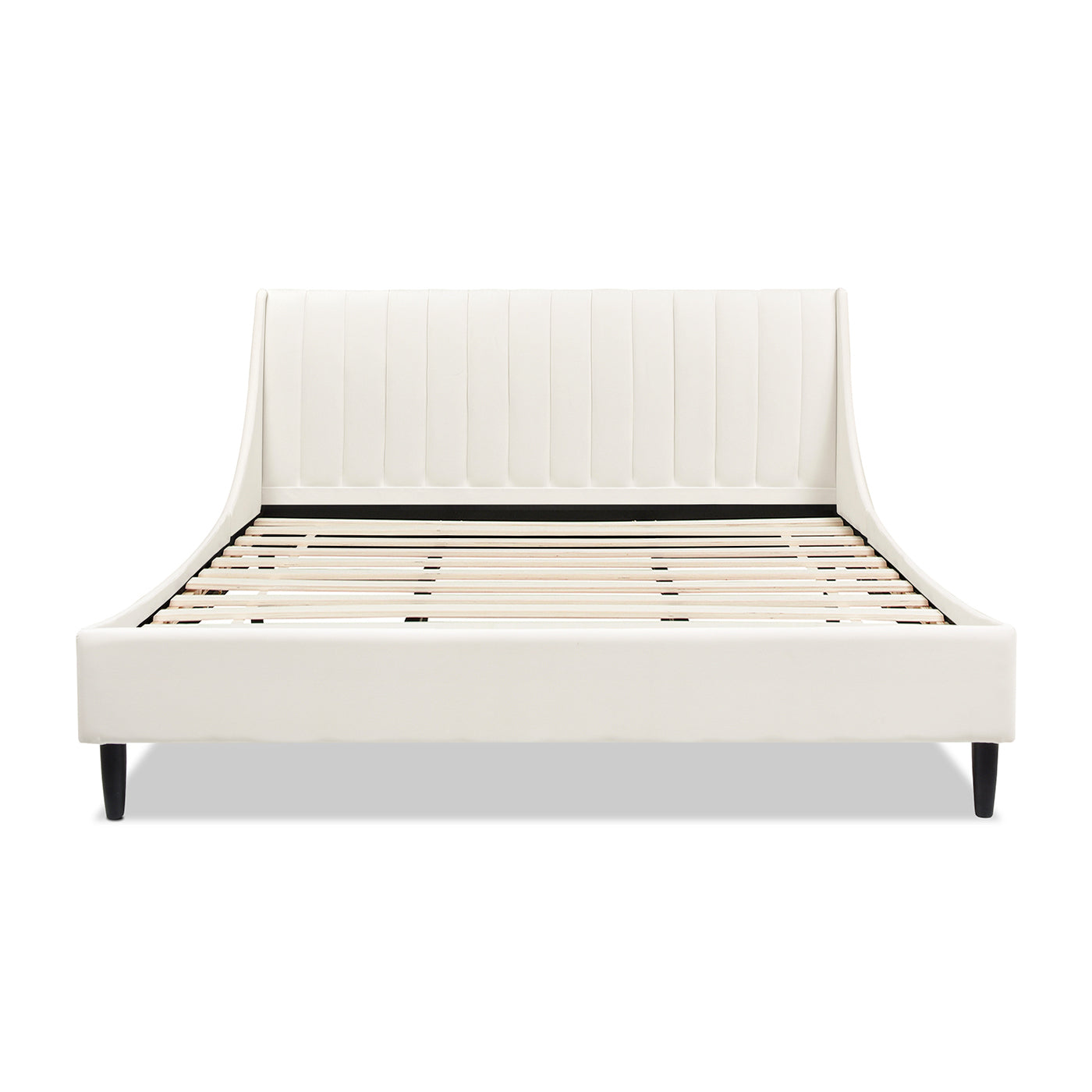 Aspen Vertical Tufted Headboard Platform Bed Set, King, Cloud