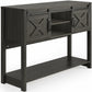 46" Modern Farmhouse Entryway Table with Storage & Sliding Barn Door, Dark