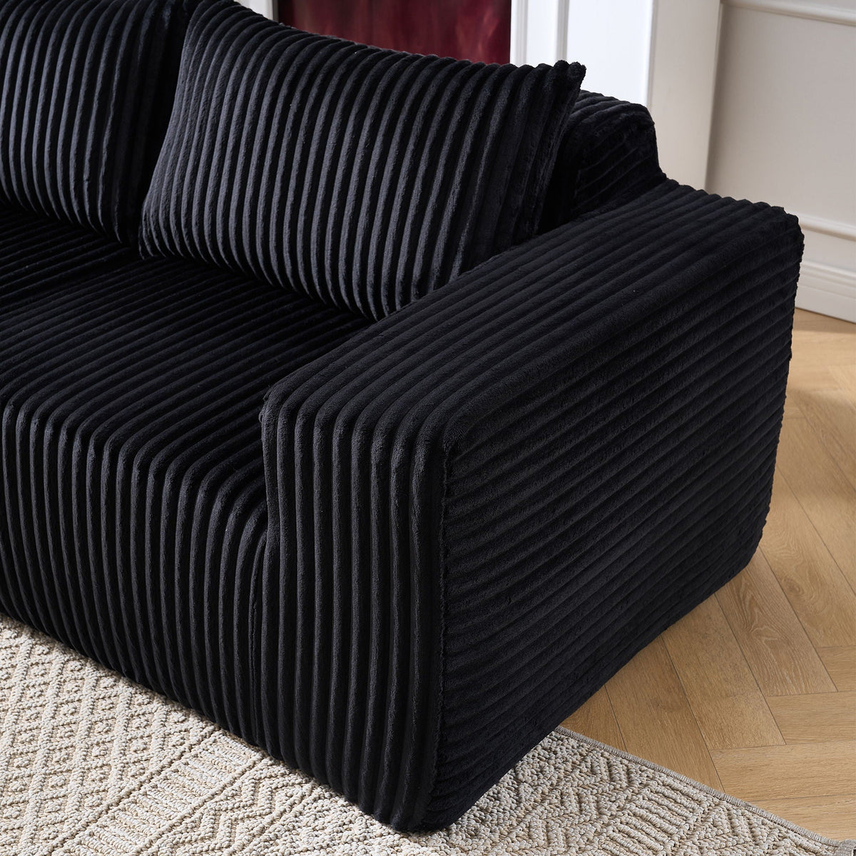 L - Shape Modern Minimalist Modular Sectional Sofa, Upholstered Cloud Couch With Deep Seats - view 10