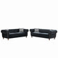 Chesterfield Upholstery Fabric Sofa With Roll Armrest & Nailhead, Mid Century Modern 3 And 3 Seater Couch