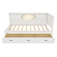 L-Shaped Bed Frame with Drawer and Bookcase