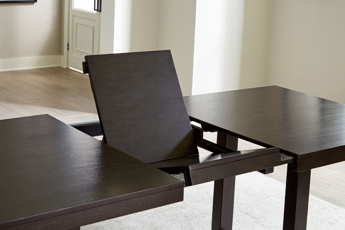 Neymorton - 7 Pc. - Rectangular Extension Table, 6 Side Chairs - Dark Grayish Brown - view 4