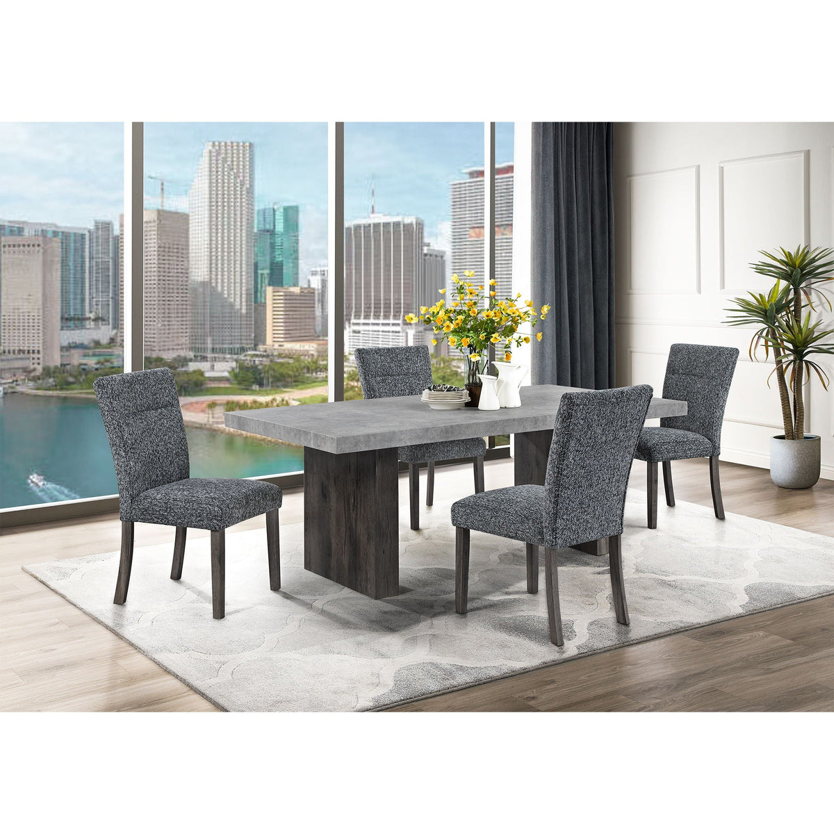 Sharon - Dining Chair With Extended Back (Set of 2) - Gray - view 5