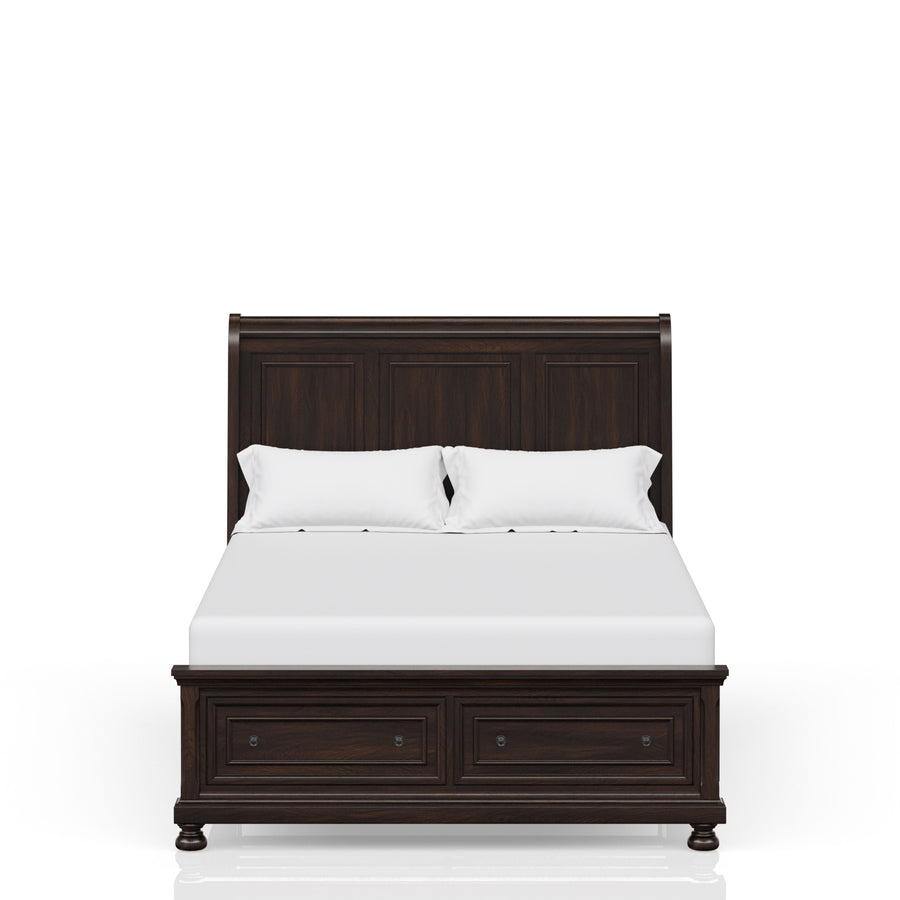 Dark Cherry Queen Storage Bed