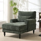 Modern Chaise Lounge Upholstered Sofa Recliner Chair in Green
