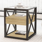 Set of 2 Modern End Tables with Drawer - Nightstands for Bedroom & Living Room