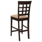 Beige and Cappuccino Upholstered Counter Height Stools (Set of 2)