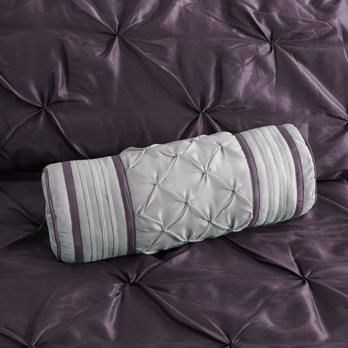 7 Piece Tufted Comforter Set Plum California King