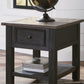 Tyler Creek - Rectangular End Table - Grayish Brown / Black