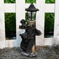 Black Bear Statue Welcome Sign with Solar Light