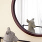 Circle Wall Mirror With Wooden Frame for Living Room