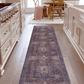 MAVAL Burgundy Washable Runner Rug 2'6'' x 10'