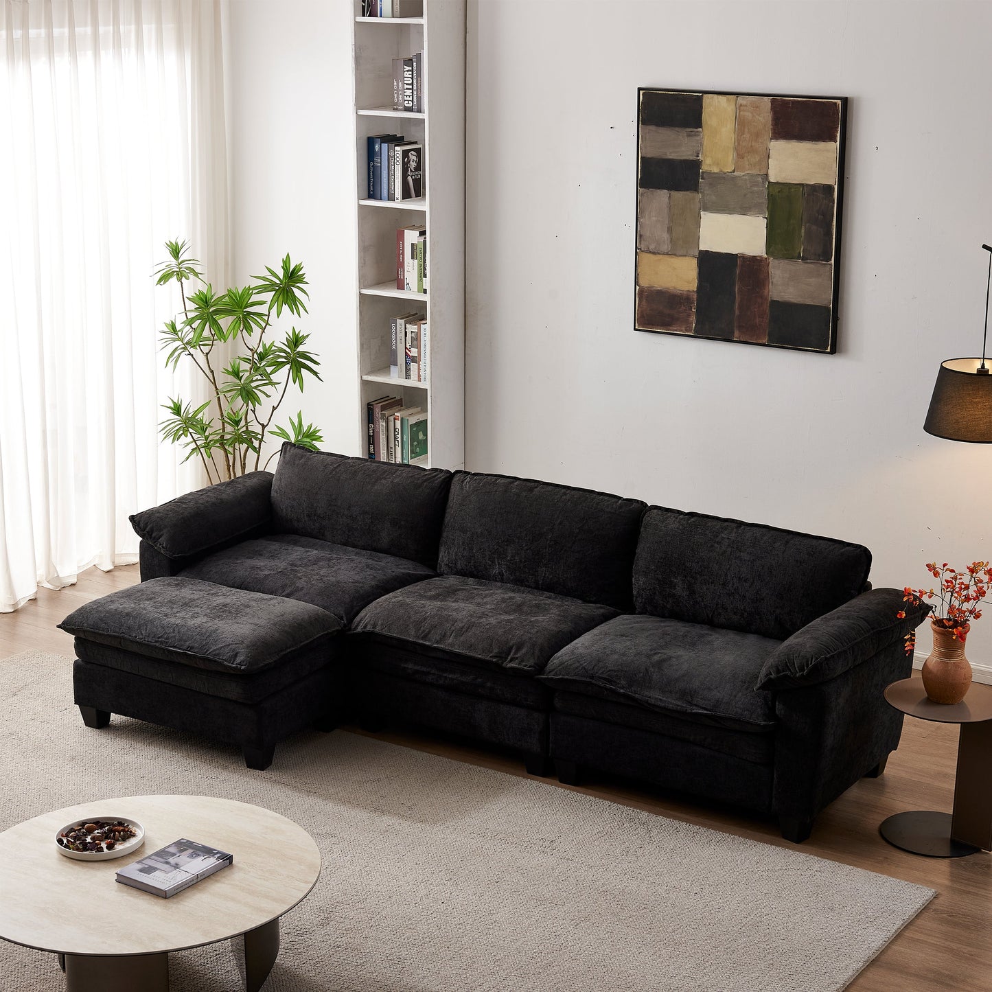 Luxury L Shape Sofa with Ottoman