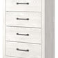 Gerridan - Four Drawer Chest - White / Gray