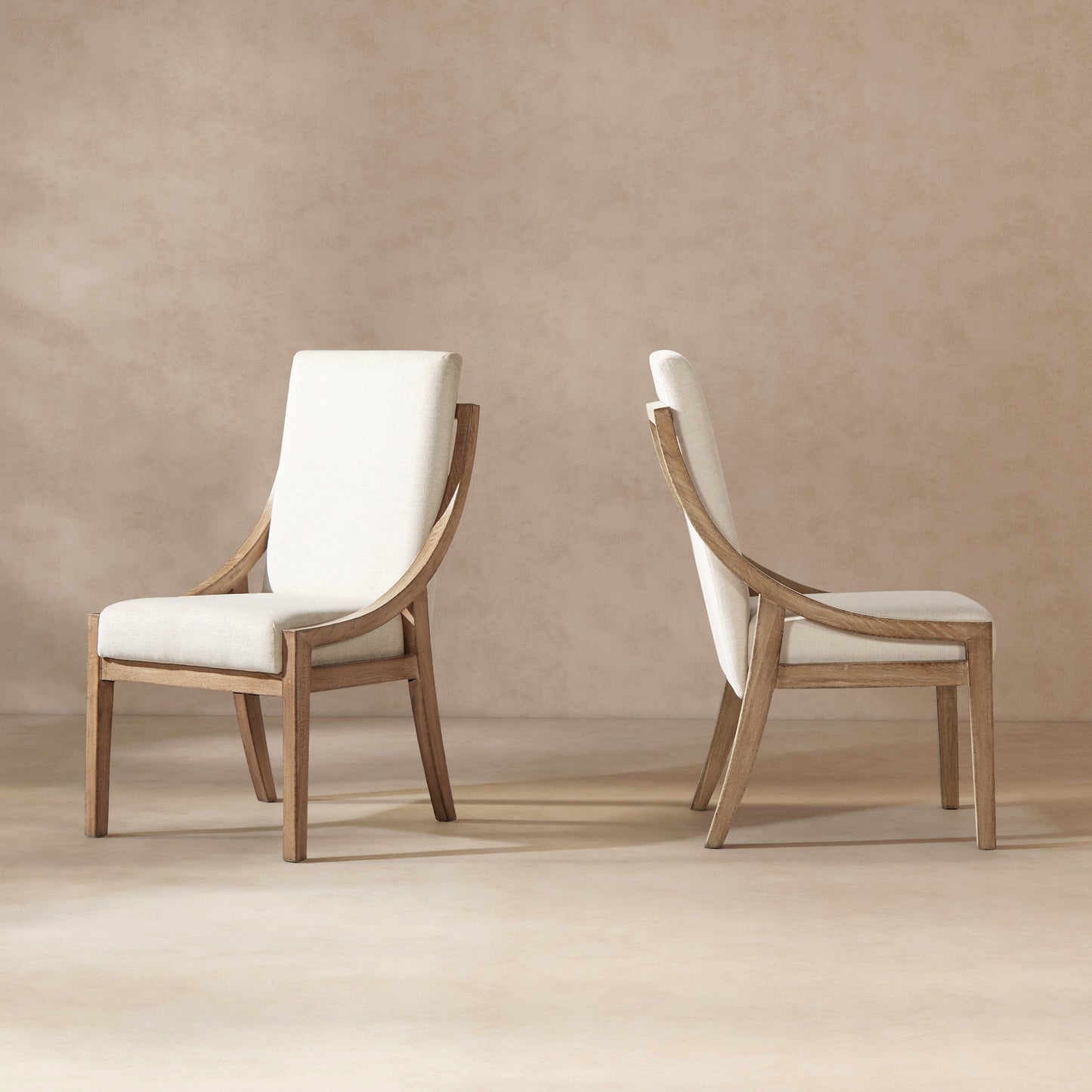Lennox High-Back Upholstered Reclaimed Pine Wood Dining Chair Set