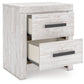 Cayboni - Two Drawer Night Stand - Whitewash