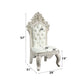 Adara - Side Chair (Set of 2) - Pearl White Synthetic Leather & Antique White