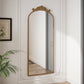 58"x24" Arched Full Body Mirror with Vintage Ornate Carving