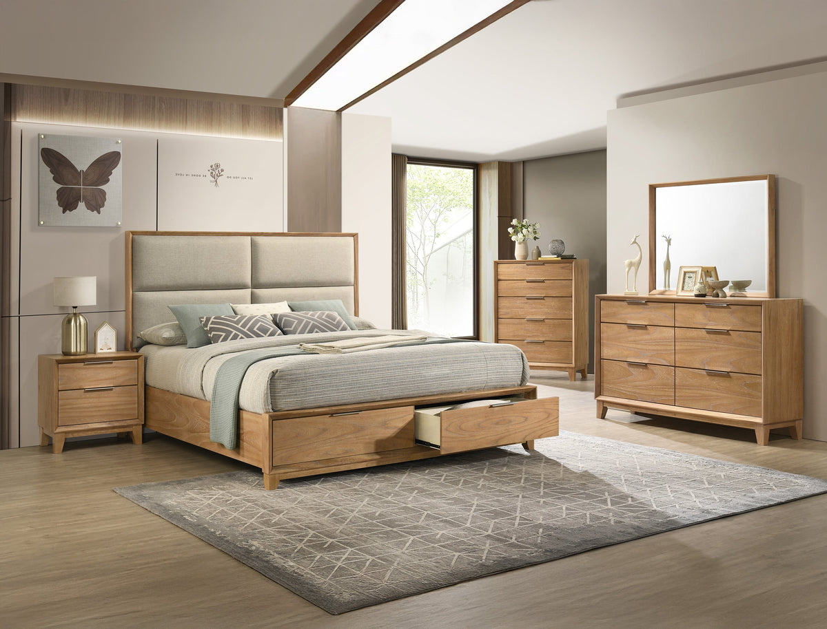 1pc Contemporary 2-Drawer Nightstand