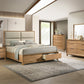 1pc Queen Storage Platform Bed with Upholstered Ultra-plush Headboard