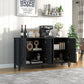 Cabinet with 4 Doors and Open Shelves