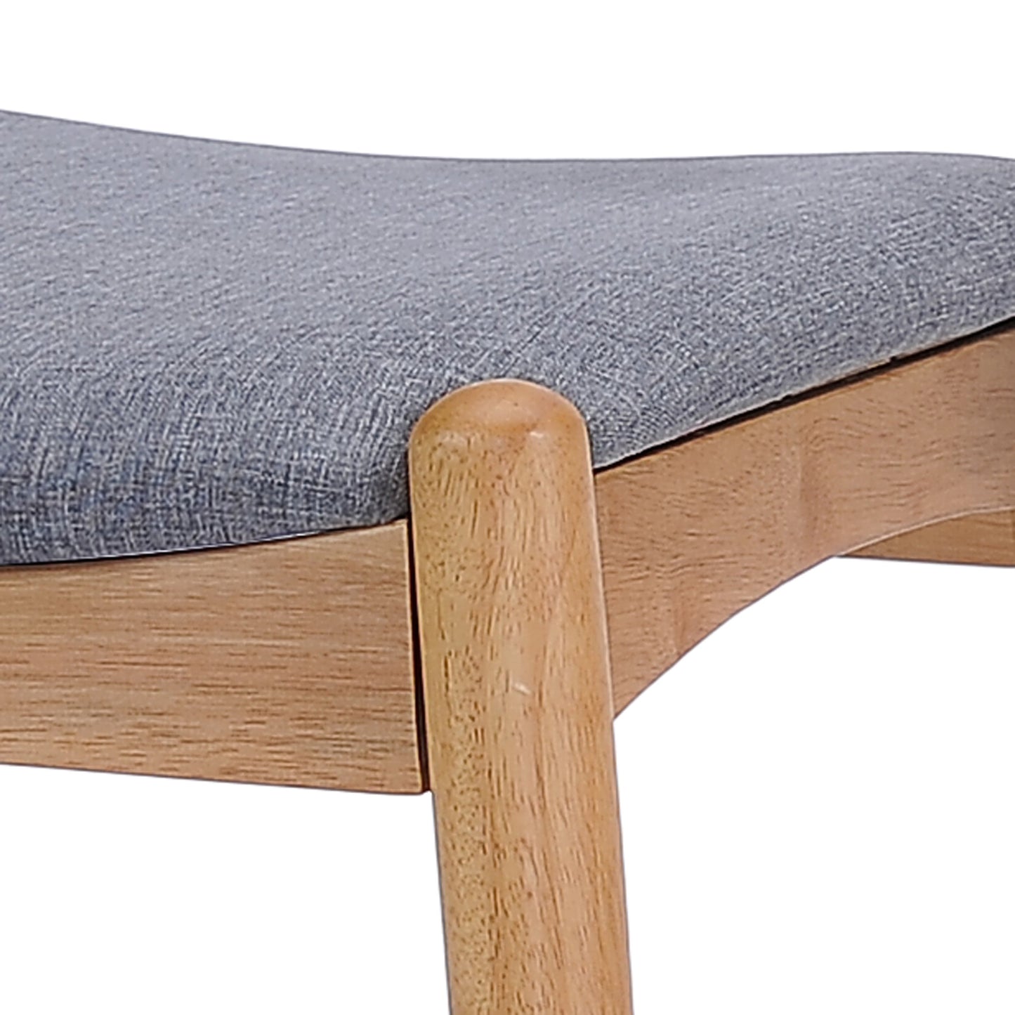 Set of 2 Rubberwood Dining Chairs with Ergonomic Backrest