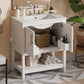 30-Inch Green Bathroom Vanity with Ceramic Sink