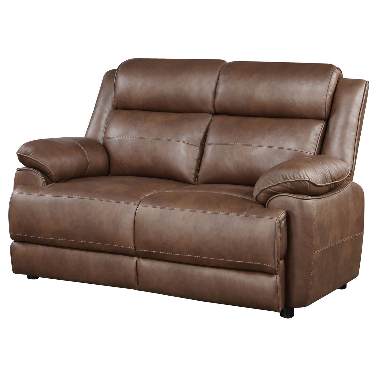 Ellington Upholstered Padded Arm Loveseat Dark Brown - view 5