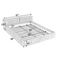 Modern Upholstered Platform Bed Frame With Pleated Design - view 6