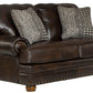 Roberto - Leather Loveseat - Cocoa