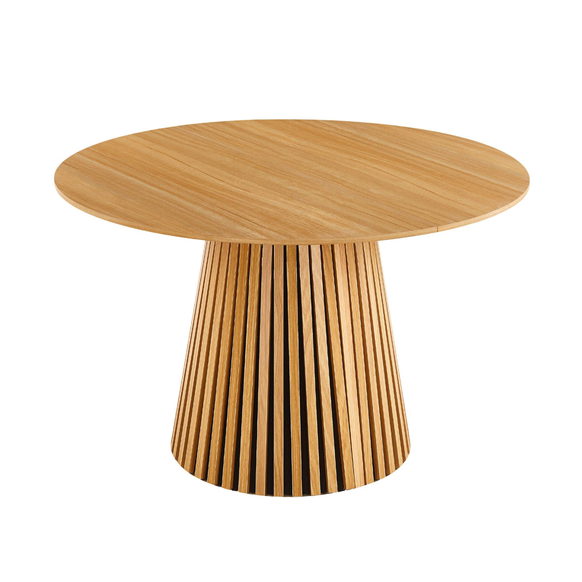 Extendable Pedestal Multifunctional Dining Table - Oak - view 3