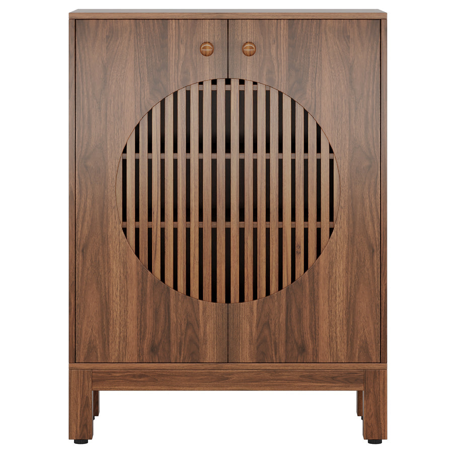 28.74" Farmhouse Brown Shoe Cabinet