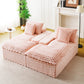 Pink Turtle Velvet Double Chaise Lounge