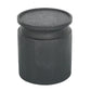 Black Wooden Cylinder Side Table