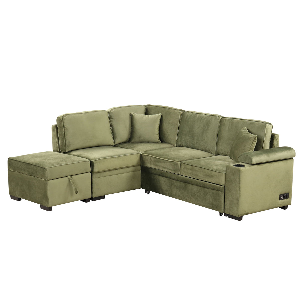Sleeper Sofa Bed, 2 In 1 Pull Out Sofa Bed L Shape Couch With Storage Ottoman For Living Room, Bedroom Couch - view 3