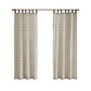 Plaid Faux Leather Tab Top Curtain Panel with Fleece Lining