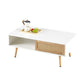 41.34" Rattan Coffee Table with Sliding Door Storage
