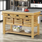 Grovaam - Kitchen Island - Marble Top & Natural