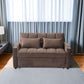 3 In 1 Convertible Sleeper Sofa Bed, Modern Fabric Loveseat Futon Sofa Couch With Pullout Bed, Small Love - view 6