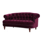 La Rosa Victorian Chesterfield Loveseat, Burgundy Velvet