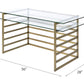 Shona - Writing Desk - Clear Glass Top & Antique Gold