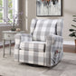 Patli Gray & White Fabric Glider Chair with Swivel