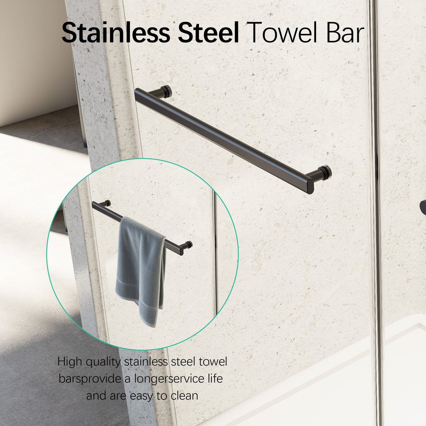 Frameless Double Sliding Shower Door - 46-48" W x 76" H